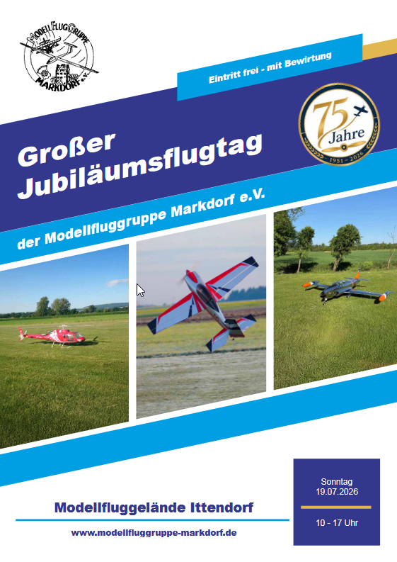 75 Jahre Modellfluggruppe Markdorf – Wir laden herzlich zu unserem Jubiläumsflugtag ein!